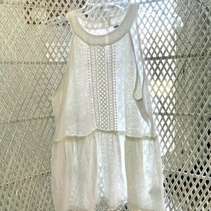 White high neck tank